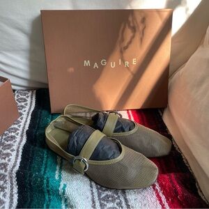 BNIB | UNIQUE SAMPLE COLOUR | Maguire Aveiro Green Mesh Mary Jane Ballet Flats